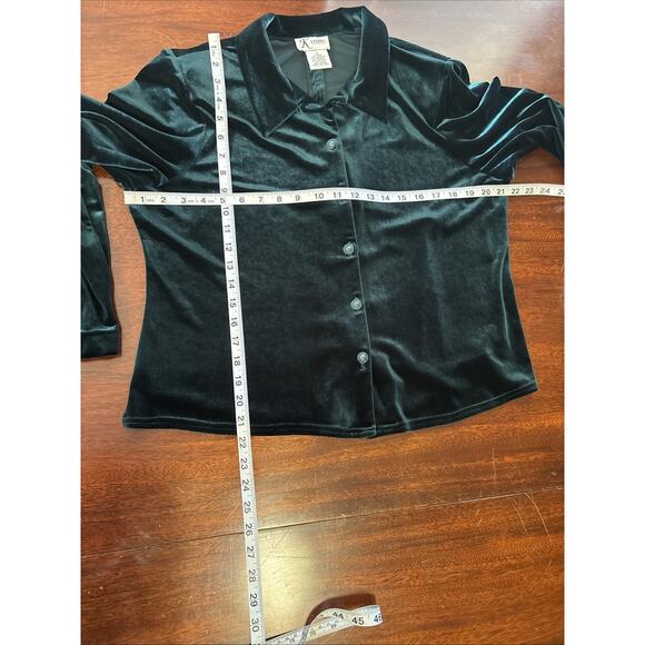 K Studio Green Velvet Maxi Dress Jacket Set Sz 16 Evening Cocktail Holiday Event - Picture 7 of 9